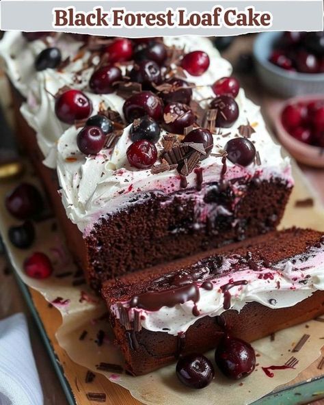 Cherry Loaf, Dessert Cravings, Arlington Virginia, Black Forest Cake, Arlington Va, Loaf Cake, Cake Frosting, Looks Yummy, Black Cherry