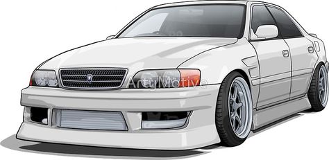 Jzx100 Wallpaper, Toyota Chaser Jzx100 Wallpaper, Haunted Family, Toyota Chaser Drawing, Jdm Car Sketch, Cartoon Jdm Car, Jzx100 Chaser, Chaser Jzx100, Jdm Cars Artwork