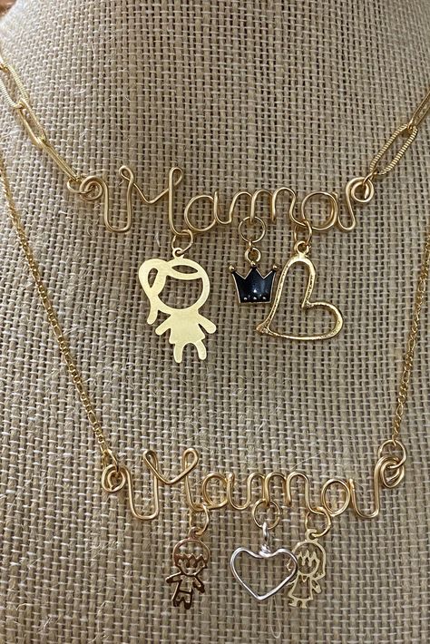 Diy Personalized Jewelry, Wire Name Necklace, Diy Wire Jewelry Rings, Relationship Bracelets, Customized Necklace, Wire Name, Wire Jewelry Patterns, Wire Jewelry Rings, Word Necklace