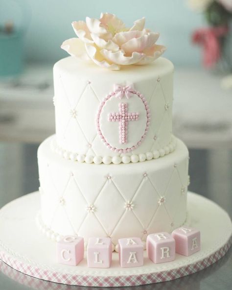 Christening Cake Girls, Baptism Cake Girl, First Communion Cakes, Religious Cakes, Baptism Cakes, Confirmation Cakes, Christening Cakes, Christening Ideas, Fabulous Cakes