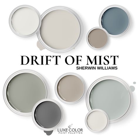 Over The Moon Paint Color, Sherwin Williams Basil Coordinating Colors, Balboa Mist Cabinets, Medium Gray Exterior House Colors, 2024 Color Palette Trends, Drift Of Mist Coordinating Colors, 2024 Exterior Paint Colors, 2024 Color Trends Home Interior, 2024 Interior Paint Color Trends