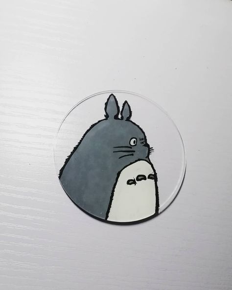 Glass Painting Acrylic, Totoro Drawing, Vinyl Art Paint, Cd Diy, Funny Paintings, Collage Art Projects, Studio Ghibli Art, Anime Pixel Art, Ghibli Art