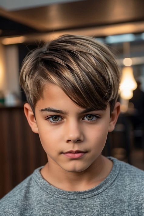 Hảir Style Boys Kids, Haircut Fades For Boys, Boys Haircut Trendy Straight Hair, Ten Year Old Hairstyles, Teen Boy Haircuts Straight Hair 2024, Long Hair For Boys Kids, Boys Haircut Faux Hawk, Boy Hockey Hair, Hair Cuts For Boys 2024