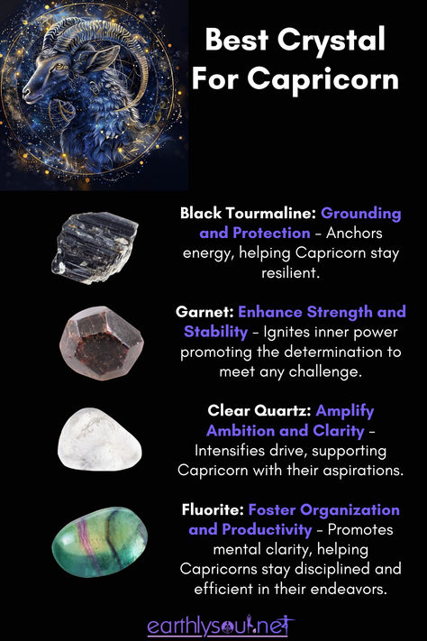 Four crystals to support success and stability for Capricorn Best Crystals For Capricorn, Herbs Of Capricorn, Capricorn Affirmations, Capricorn Gemstones, Capricorn Spirituality, Capricorn Pictures, Crystals For Capricorn, Enochian Alphabet, Capricorn Crystals