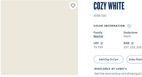 Cozy White Valspar, Valspar Cozy White Paint, Valspar Cozy White, Valspar Paint Colors Neutral, Beige Paint Colors, Bunny Carrot, Beige Paint, 2023 Color, White Paint Colors