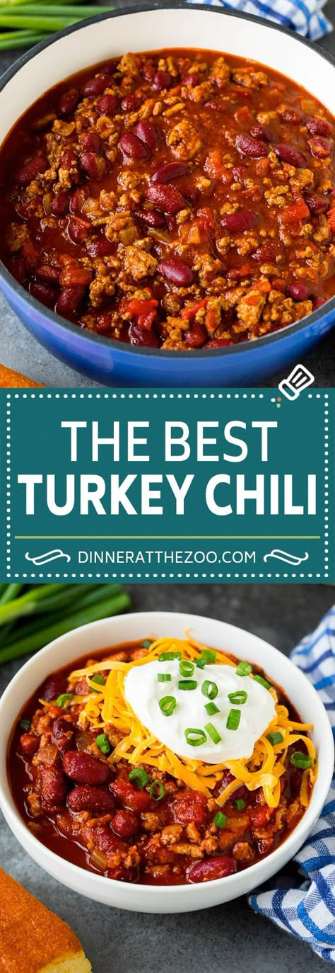 Easy Turkey Chili Recipe, Best Turkey Chili, Turkey Chili Recipe Easy, Easy Turkey Chili, Chili Crockpot, Turkey Chili Healthy, Turkey Chili Recipe, The Best Turkey, Chili Recipe Turkey