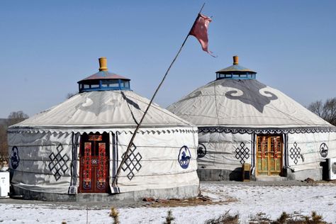 Mongolian Flag, Mongolian Tent, Mongolian Ger, Nature Architecture, Dome Tent, Inner Mongolia, China Travel, Yurt, Public Domain Images