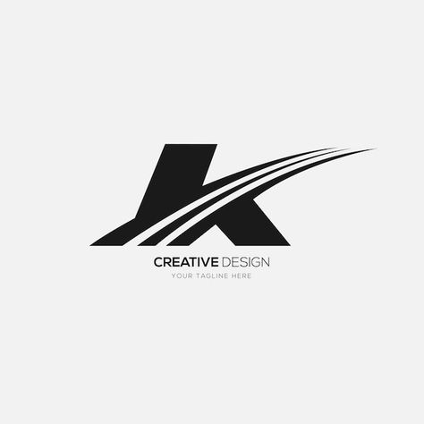 Vector creative letter k modern monogram... | Premium Vector #Freepik #vector #road-sign #logo-elements #logo-design #business-logo K Logo Design Letter, K Monogram Logo, K Logo Design, Elements Logo, Logo K, Motorcycles Logo Design, K Monogram, Car Showroom Design, Fast Logo