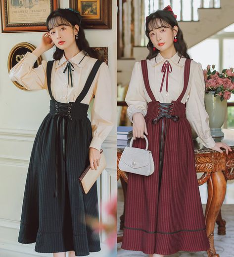 New Release: 【-Vintage European Maiden-】 Lolita Blouse and Skirt Set Old Style Clothes, Shopping Link, Vintage European, Korean Clothing, Snow Mountain, Style Clothes, European Vintage, Old Style, Indie Brands