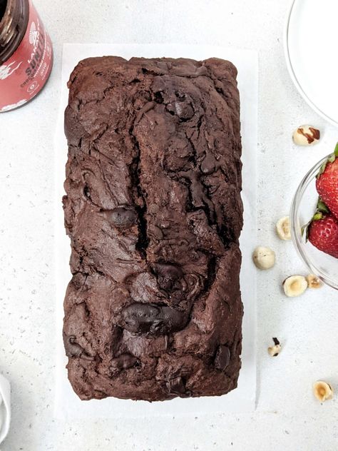 Protein Loaf Cake, Breakfast Quick Bread, Protein Loaf, Chocolate Bread Recipe, Baking With Protein Powder, Menstrual Phase, Nutella Bread, Healthy Nutella, Breakfast Quick