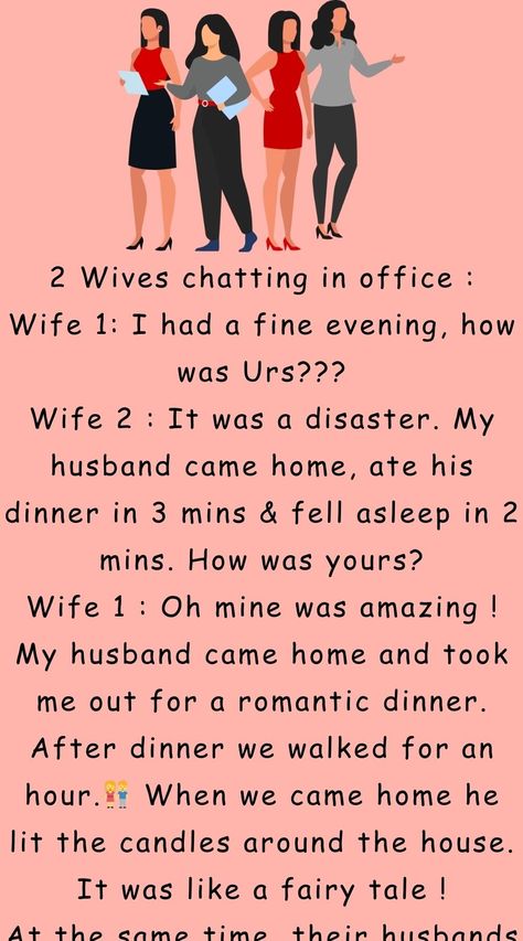 2 Wives chatting in office - Funny Jokes and Story | Humors - Funny Jokes and Story | Humors Humor Stories, Humor Funny Hilarious Twisted, Humorous Stories In English, Hilarious Twisted Humor, Story Memes Hilarious, Politician Quote, Ninja Funny, Husband Wife Humor, Funny Chat