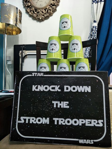 Diy Star Wars Birthday Decorations, Star Wars Kids Birthday Party, Star Wars 5th Birthday Party, Star Wars 6th Birthday Party, Star Wars 4th Birthday, Star Wars Party Theme, Mandalorian Themed Birthday Party, Start Wars Birthday Party, Mandalorian Birthday Party