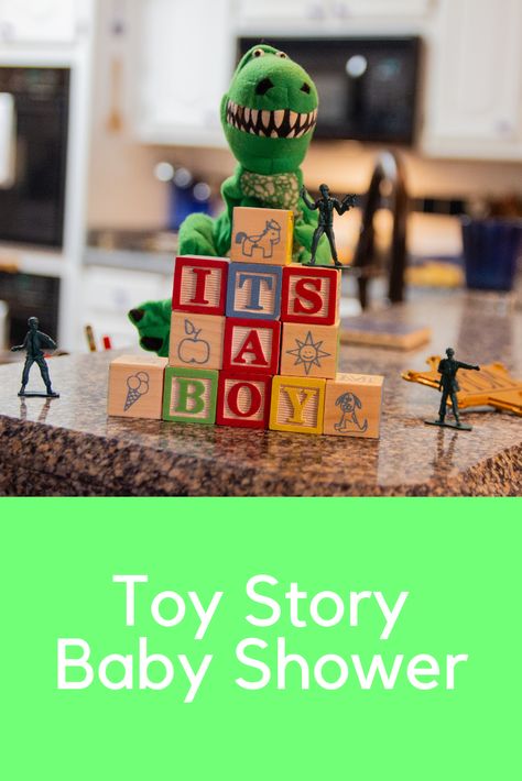 Toys Story Baby Shower Ideas, It’s A Boy Story Baby Shower Centerpieces, Toy Story Baby Shower Backdrop, Toy Story Shower Ideas, Boy Story Baby Shower Theme Centerpieces, Boy Toy Story Baby Shower Theme, Toy Story Diaper Cake Ideas, Toy Story Diy Decor, Baby Shower Themes For Boys Disney