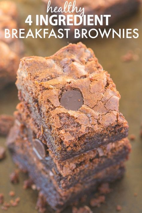 4 Ingredient Brownies Healthy, Mashed Pumpkin, Breakfast Brownies, Flourless Brownies, Paleo Recipe, Ww Points, Butter Oil, 4 Ingredient, Paleo Dessert