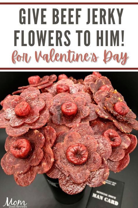 Best Jerky Gift Box & Beef Jerky Flower Bouquet for Him #ValentinesGifts2021 Beef Jerky Flowers Diy, Meat Bouquet, How To Make A Beef Jerky Bouquet, Beef Heart Jerky, Jerky Bouquet, Beef Jerky Flower Bouquet Diy, Diy Beef Jerky Bouquet, Beef Jerky Puns Valentines Day, Jerky Bouquet Diy Gifts