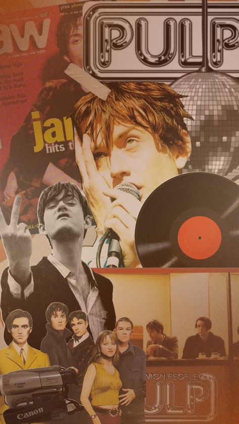 Pulp Band Aesthetic, Pulp Band Wallpaper, Pulp Band Poster, Britpop Wallpaper, Take That Band, Pulp Band, Music Scrapbook, Brit Pop, Jarvis Cocker