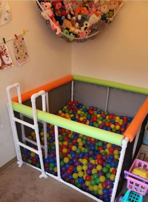 Diy Ball Pit, Pvc Pipe Projects, Pvc Projects, Ball Pit, Toy Rooms, Baby Diy, Pvc Pipe, Kids Playroom, Kids' Room