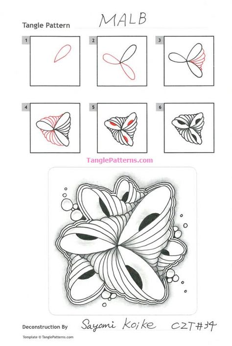 Art Drawings Step By Step, Floral Tangles, Zentangle Art Beginners, Zendoodle Flowers, Zentangle Patterns Step By Step, Patterns Zentangle, Modele Zentangle, Pattern Zentangle, Zendoodle Art