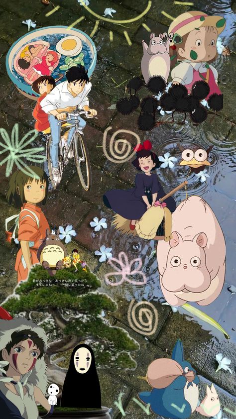 Wallpaper Studio Ghibli #studioghiblifilm #wallpaperaesthetic #wallpapercollage #wallpaper #ghibli #studioghibli Ghibli Wallpapers, Holo Wallpapers, Wallpaper Ghibli, All Studio Ghibli Movies, Wallpaper Studio, Tea Wallpaper, Personajes Studio Ghibli, Studio Ghibli Background, Studio Ghibli Characters