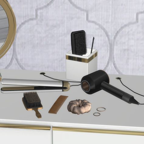 Luxe Hair Tools Set - The Sims 4 Build / Buy - CurseForge Sims Nails, Ts4 Clutter, Sims 4 Beds, Sims Furniture, Hair Tool Set, Sims 4 Clutter, Sims 4 Body Mods, Sims 4 Teen, Sims Games