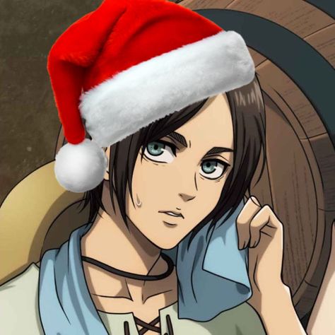 Eren Christmas Icon, Eren Jaeger Christmas, Eren Christmas Pfp, Aot Christmas Icons, Attack On Titan Christmas Pfp, Aot Christmas Pfp, Attack On Titan Christmas, Christmas Pfps, Aot Eren