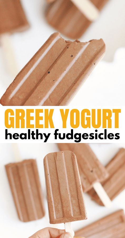 How to make healthy fudgesicles that are rich and creamy. Made with cocoa powder, raw honey, cream and yogurt. The perfect treat for a hot Summer day! Healthy Fudgesicles, Healthy Popsicle Recipes, Chocolate Popsicles, Healthy Homemade Snacks, Healthy Popsicles, Honey Cream, Yogurt Popsicles, Healthy Greek Yogurt, Healthy Yogurt