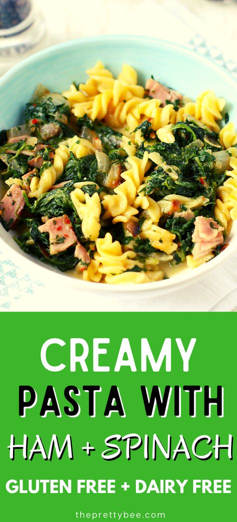 Dairy Free Ham Recipes, Dairy Free Creamy Pasta, Mspi Meals, Ham Pasta Casserole, Ham Pasta Recipes, Ham Peas And Pasta, Pasta With Ham, Dairy Free Pasta Recipes, Ham And Noodle Casserole