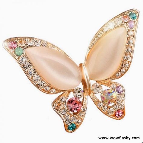 https://wowflashy.com/butterfly-crystal-brooch created of good quality metal. its embedded with crystal, outstanding for all happening. to add more classiness its designed like flower.  #luxury #classy #womencrushwednesday #luxurybags #80sparty #18yearsgift #womenfashion #gorgeousgift #luxurybeauty #nightparty Zipper Jewelry, Butterfly Wedding, Barbie Vintage, Butterfly Jewelry, Brooch Jewelry, Butterfly Brooch, Crystal Brooch, Gold Butterfly, Rhinestone Brooches