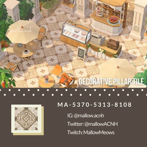 Decorative Pillars, Motif Acnl, Tiles Ideas, Animal Crossing Guide, Animal Crossing Wild World, Path Design, City Folk, Animal Crossing Villagers, New Animal Crossing