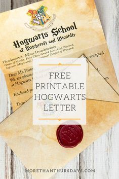 Free download! Customizable Hogwarts letter for your witch or wizard. MoreThanThursdays.com Hogwarts Letter Printable, Harry Potter Brief, Hogwarts Brief, Harry Potter Acceptance Letter, Harry Potter Hogwarts Letter, Harry Potter Invitations, Harry Potter Letter, Harry Potter Activities, Classe Harry Potter