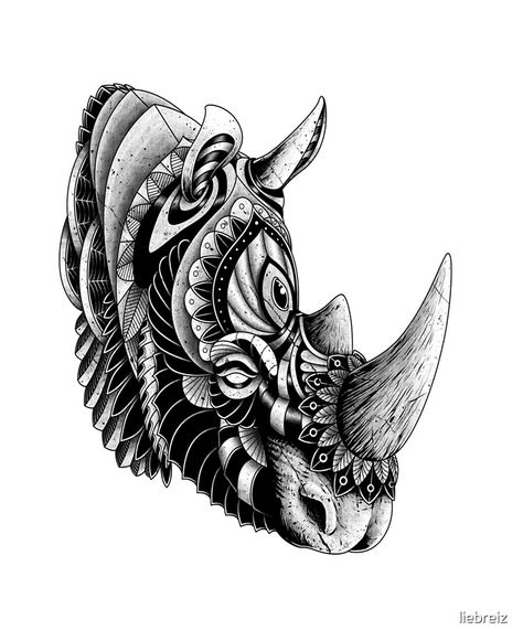 "Rhinoceros tattoo" iPad Case & Skin for Sale by liebreiz | Redbubble Rinoserous Drawing, Rhino Tattoos, Rhinoceros Tattoo, Rhinoceros Drawing, Inktober Inspiration, Rhino Tattoo, Polynesian Tattoo Designs, Aztec Tattoo, Abstract Tattoo