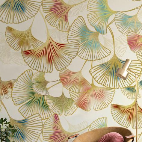 Bedroom Wallpaper | Amazing Cozy Wallpaper Murals for Bedroom (Page 6) • Wallmur® Peel N Stick Wallpaper, Gingko Leaves, Map Wallpaper, Pattern Wall, Wallpaper Size, Leaf Wallpaper, Wallpaper Bedroom, Stencils Wall, Wall Patterns