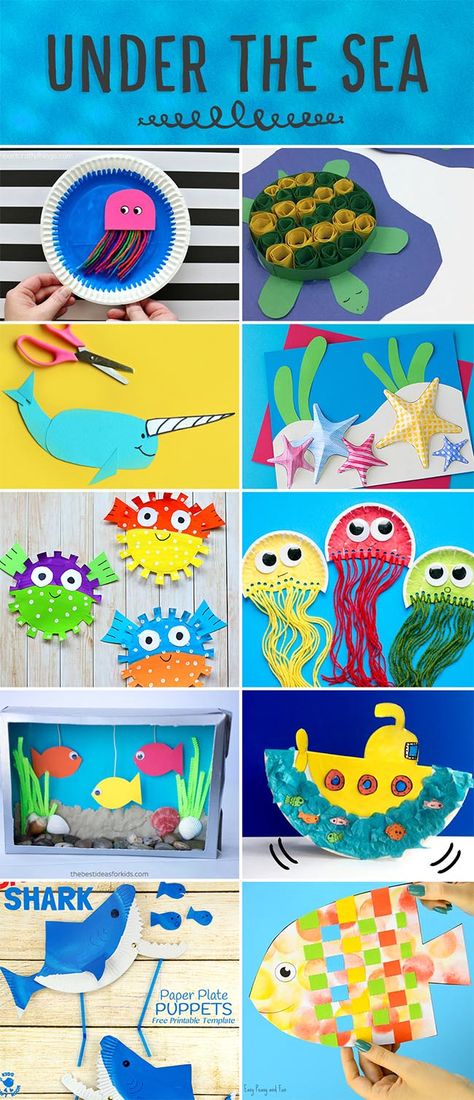 Dive Under the Sea with these Ideas! Under The Sea Recycled Crafts, Cardboard Theatre, Under The Sea Activities, Ocean Kids Crafts, Ocean Decorations, Space Vbs, Under The Sea Crafts, Sea Holiday, Student Choice