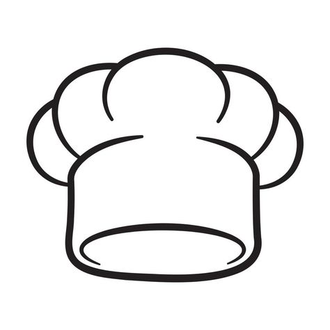 Chef Hat Drawing, Chefs Hat, Fashion Drawing, School Crafts, Cartoon Styles, Hat Fashion, Easy Drawings, Vector Art, White Background