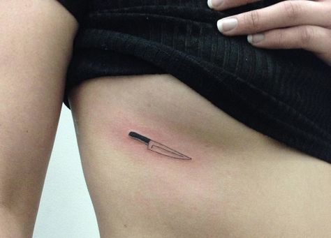 lonely Stick Poke Tattoo, Knife Tattoo, Underboob Tattoo, Stick N Poke, Stick N Poke Tattoo, Poke Tattoo, Stick And Poke, Dope Tattoos, Minimal Tattoo