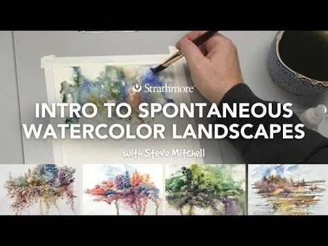 (38) Intro to Spontaneous Watercolor Landscape Painting with Steve Mitchell | Lesson 1 of 4 - YouTube The Mind Of Watercolor Steve Mitchell, Spontaneous Watercolor, Niamh Baly, Mountain Drawings, Watercolor Landscape Tutorial, Loose Watercolor Paintings, Watercolour Ideas, Watercolor Paintings Of Animals, Abstract Watercolor Landscape