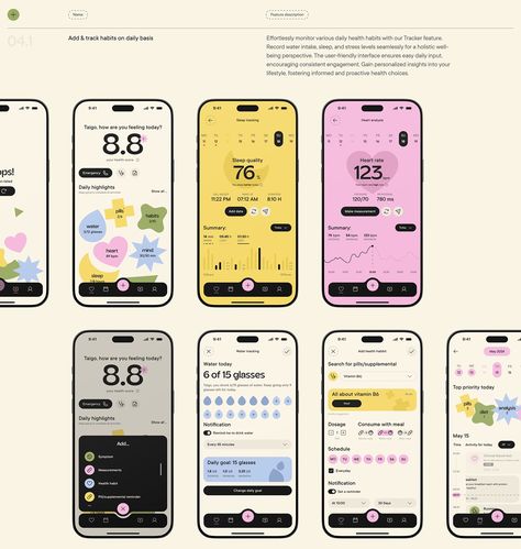 Intelly - Healthcare App UI & Branding :: Behance Application Ui Design, Health App Design, App Design Layout, Digital Healthcare, Branding Behance, Wellness Apps, Health Tech, App Design Inspiration, App Interface