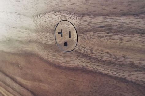 Bocci 22 on Instagram: “Hidden in plain sight // Bocci 22 alternate 20A outlet with a custom walnut veneer // #bocci22” Bocci Outlet, Hidden Electrical Outlets, Hidden Outlets, Floor Outlet, Hidden In Plain Sight, Walnut Veneer, Wood Cabinets, Kitchens, Walnut