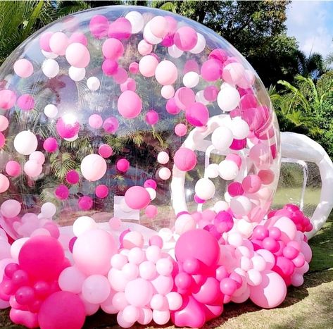 Bubble House Gender Reveal, Bubble House Balloons, Tea Party 4th Birthday, Tent For Party, Garland Party Decor, Kids Valentine Party, Bubble Dome, Kids Party Balloons