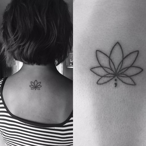 Lotus And Semicolon Tattoo, Flower And Semicolon Tattoo, New Beginnings Tattoo, Flower Tattoo Meaning, Semicolon Tattoo Meaning, Lotus Flower Tattoo Meaning, Lotusblume Tattoo, Small Lotus Flower Tattoo, New Beginning Tattoo