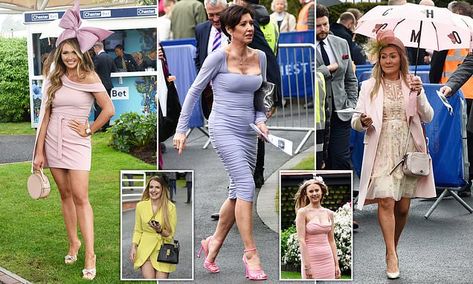 Glamorous revellers on the first day of the Chester races Chester Races, Dress Code Policy, Statement Hat, Green Heels, Sophisticated Dress, Royal Ascot, Chester, Elegant Dress, Ladies Day