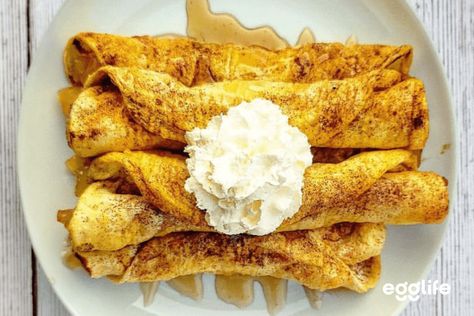 Apple Pie Taquitos, 4 Ingredient Desserts, Egg Whites Wrap, Gluten Free Apple Pie, Wraps Recipes, Gluten Free Apple, Egg Wrap, Low Fodmap Recipes, Dessert Ingredients