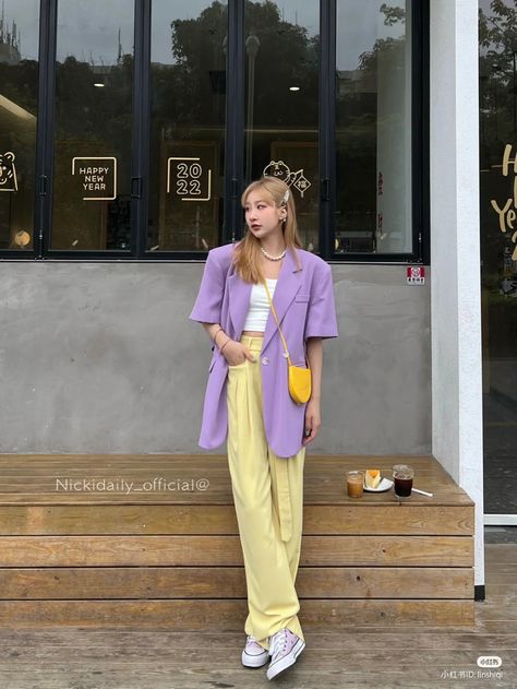 Purple Ootd, Outfit Korean Style, Color Combos Outfit, Clothes Korean Style, Purple Outfits, Easy Trendy Outfits, Causual Outfits, Edgy Outfits, Colourful Outfits