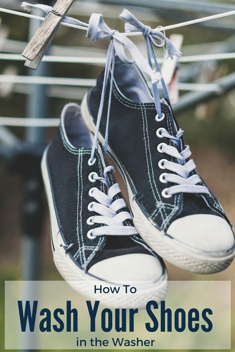 Got stinky shoes? Learn how to wash your shoes in the washer and get rid of the stink. Washing Tennis Shoes, How To Wash Converse, Learn To Tie Shoes, Stinky Shoes, Washing Lines, How To Wash Shoes, Tennis Bag, Shoes Hack, Shoes Ideas