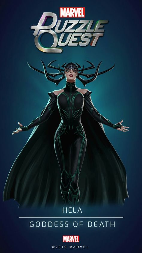 Hela Art, Hela Marvel, Marvel Hela, Hela Thor, Marvel Puzzle Quest, Puzzle Quest, Marvel Puzzle, Dc Comics Vs Marvel, Marvel Games