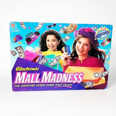 90s Board Games, Mall Madness, Bridal Party Games, Vintage Mall, Slumber Party Games, Sleep Over, Classic Board Games, Milton Bradley, Vintage Games