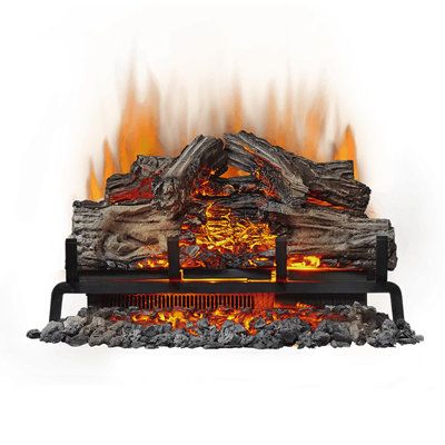 The Napoleon woodland electric log set is the perfect solution to filling in an old pre-existing masonry fireplace opening. Create the coziness and ambiance of a real fire without any of the mess. This hand-painted electric log set is as easy as plug and play for an instant update to your room. The woodland comes with an included remote allowing you master control over flame height, intensity, heat and even the ember bed lighting. Size: 14" H x 18" W x 13" D | Napoleon Electric Logs in Black, Si Electric Fireplace Logs, Outdoor Beverage Center, Electric Logs, Masonry Fireplace, Chimney Cap, Fireplace Logs, Outdoor Kitchen Island, Fire Pit Bowl, Electric Fireplace Insert