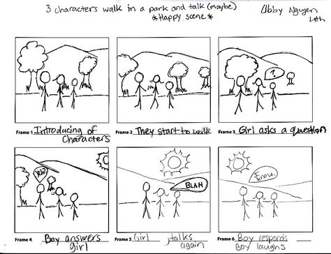 storyboard example Simple Story Board Illustration Ideas, Storyboard Examples Student, Animation Storyboard Ideas, Story Board Drawing, Storyboard Ideas Simple, Story Board Illustration Ideas, Simple Storyboard, Cartoon Storyboard, Storyboard Film