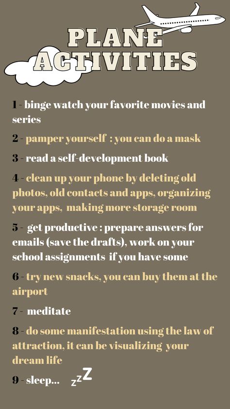 Tips For Plane Travel, Plane Things To Do, Airplane Tips Hacks, Best Airplane Snacks Long Flights, Airport Bag Essentials Long Flights, First Time On A Plane Tips, What Can You Take On A Plane, Travel Hacks For Long Flights, Long Plane Ride Tips