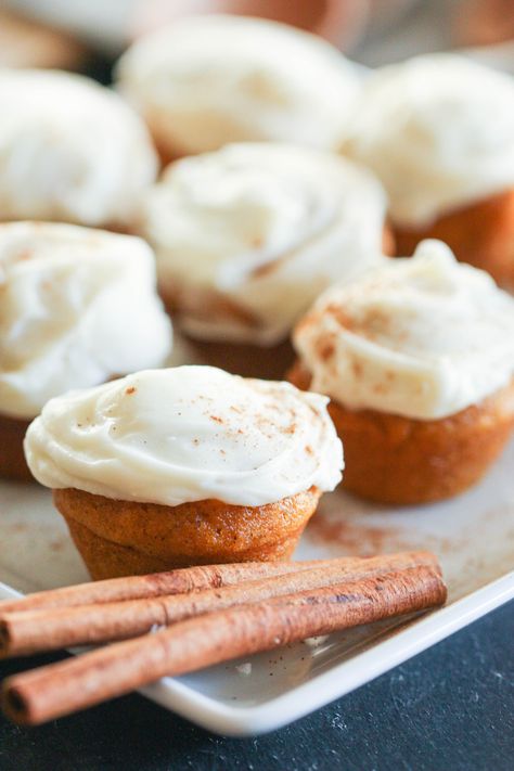 Pumpkin Muffin Bites Recipe (Mini Muffins) Sugar Free Pumpkin Muffins, Pumpkin Muffins With Cream Cheese, Muffin Bites, Mini Pumpkin Muffins, Best Pumpkin Muffins, Muffins With Cream Cheese, Cream Cheese Icing Recipe, Pumpkin Cream Cheese Muffins, Cream Cheese Muffins